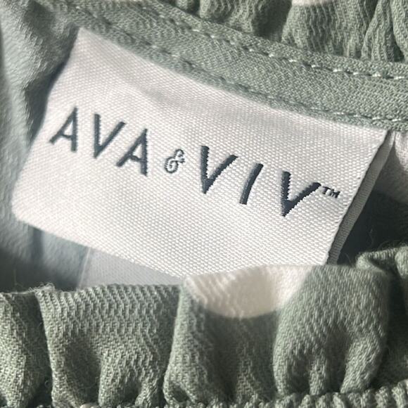 AVA & VIV POLKA DOT PEPLUM TIE SMOCKED WITH TIE SIZE 2X - Picture 4 of 7